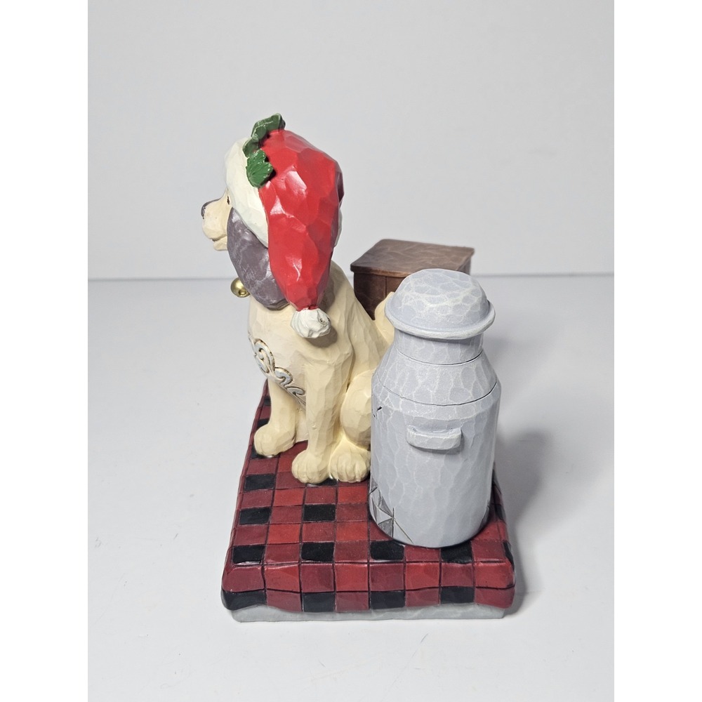 Jim Shore Country Living Festive Farmhouse Friend Dog Milk Pail Figurine 6011743 - Picture 5 of 8